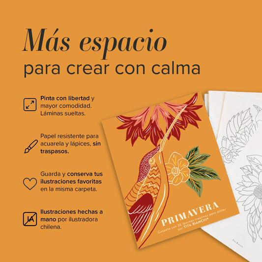 Carpeta Primavera con 22 láminas para pintar
