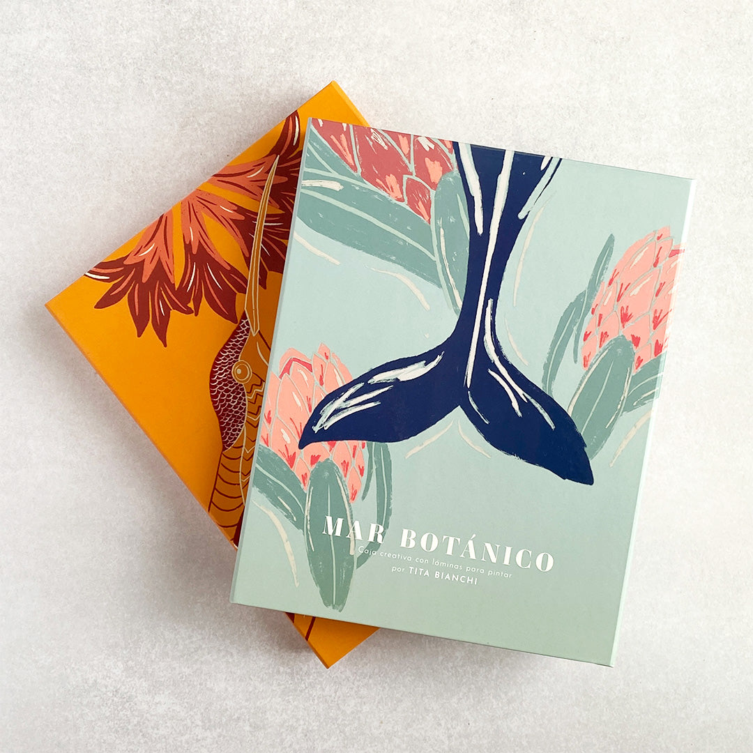 Kit Cajas con láminas para pintar modelos Primavera + Mar Botánico