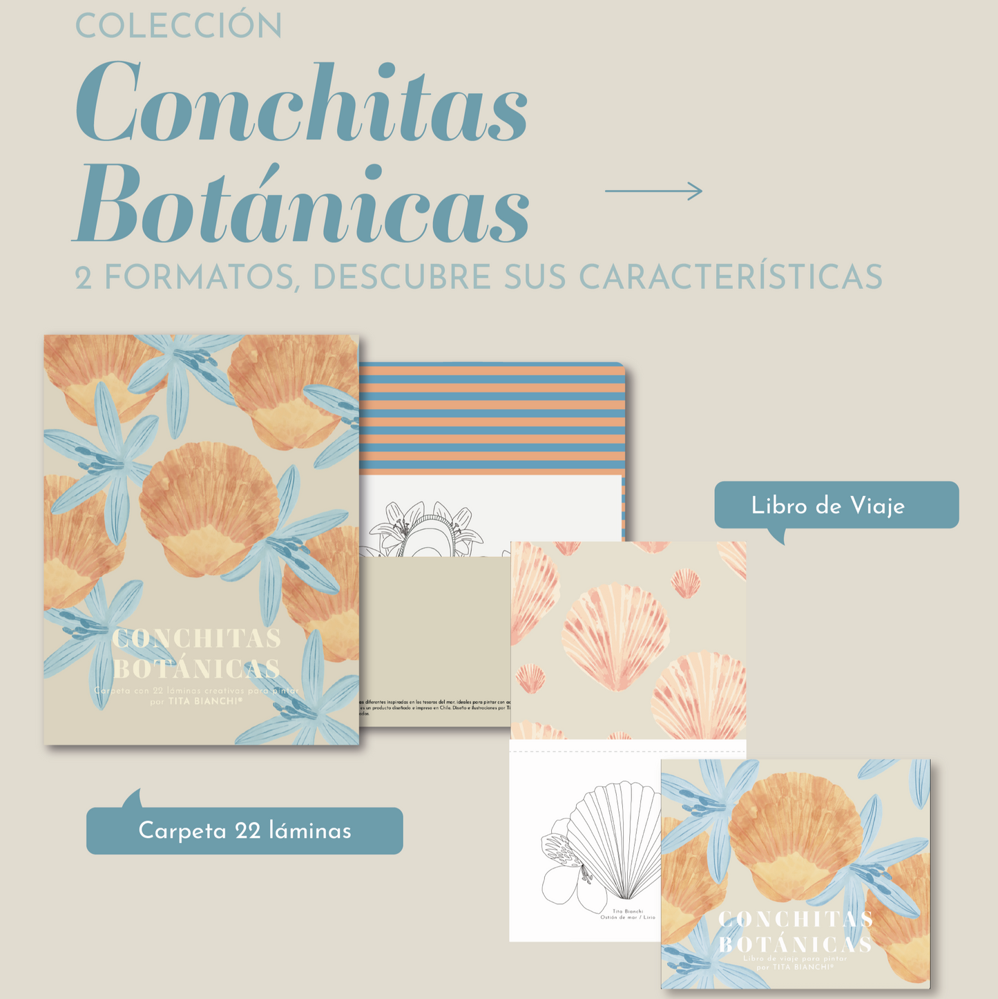 Libro para pintar Conchitas Botánicas