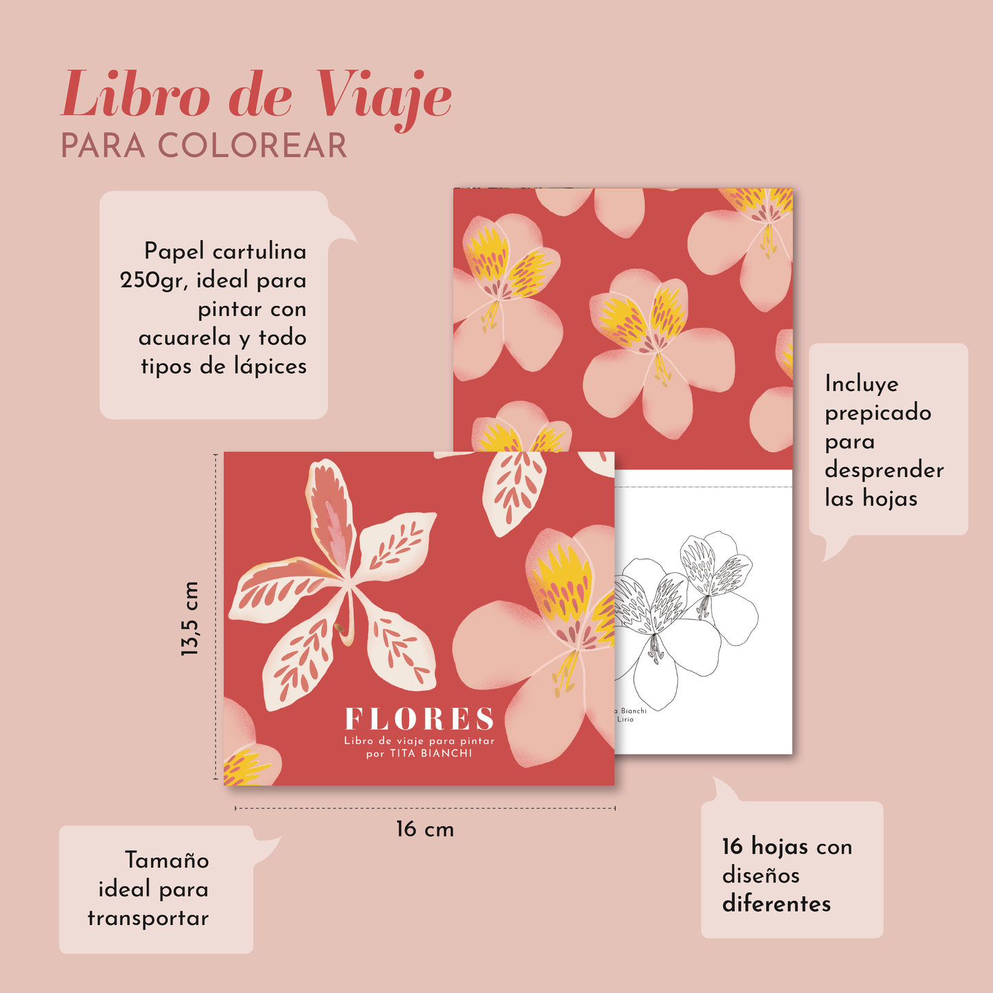 Libro de Viaje para pintar Flores