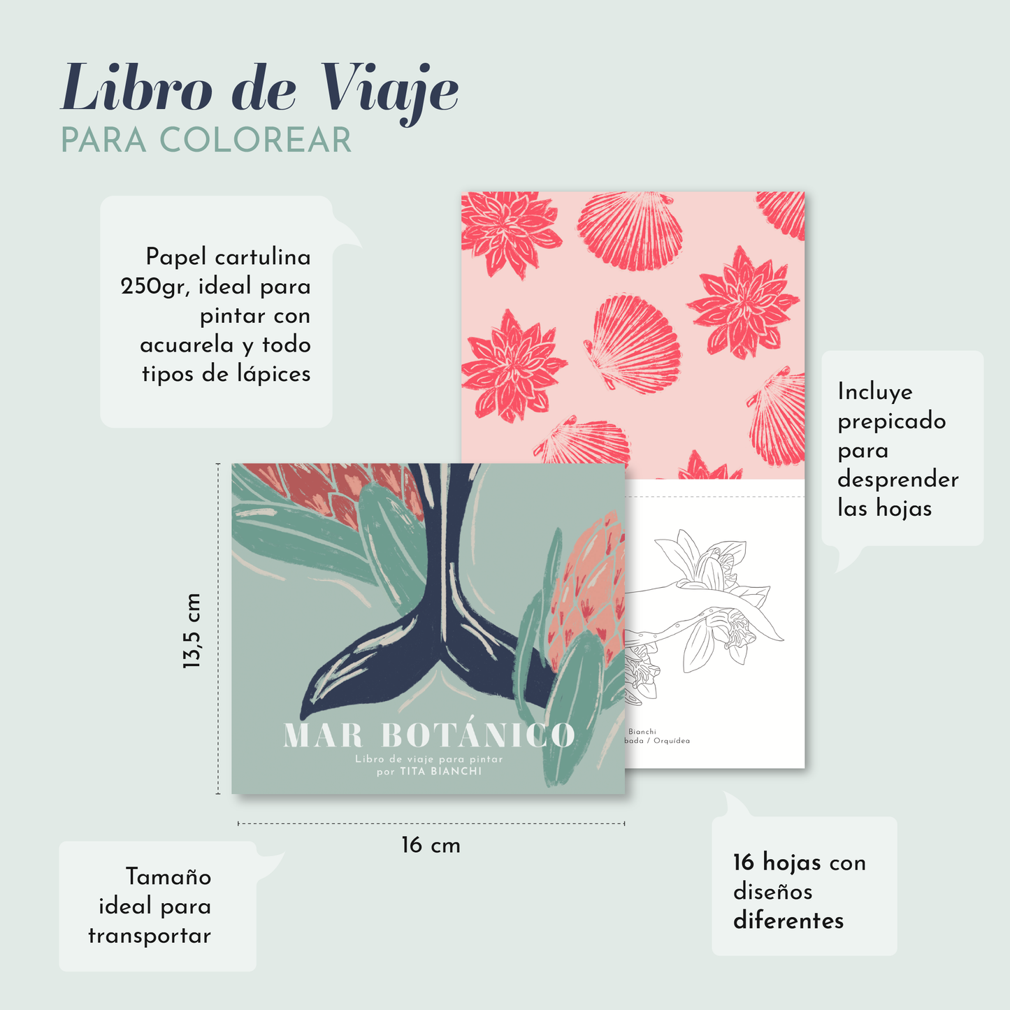 Libro de Viaje para pintar Mar Botánico