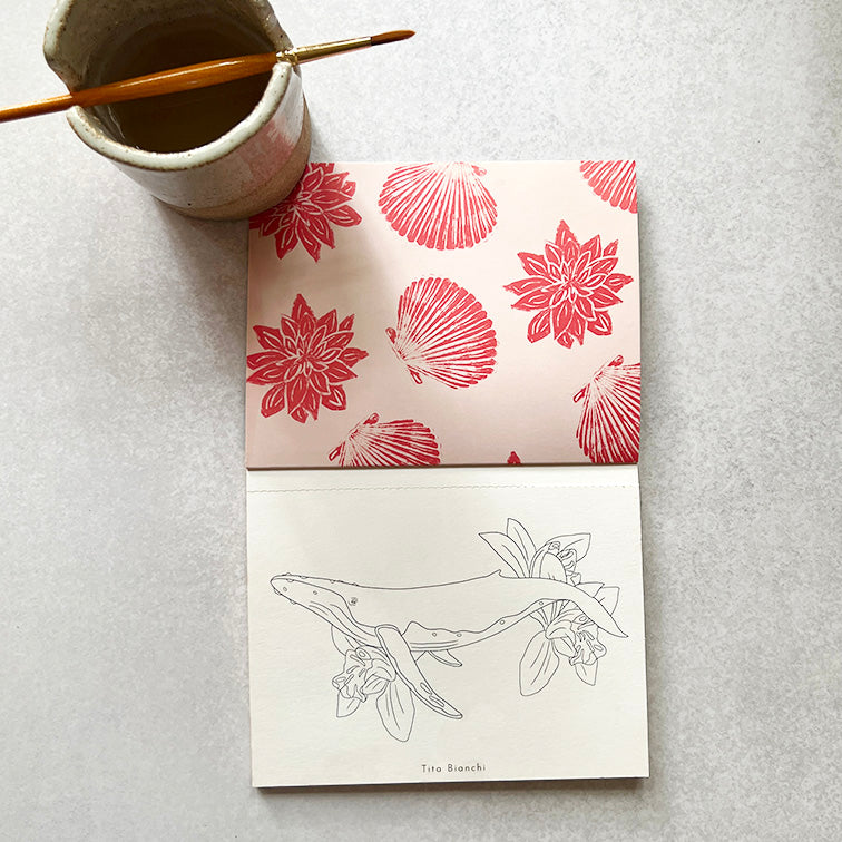 Libros para pintar inspirados en la naturaleza, tamaño pocket ideal para viaje, tita bianchi, pintar con acuarela y lápices