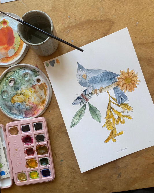 Carpeta Primavera / Con acuarela y lápices!