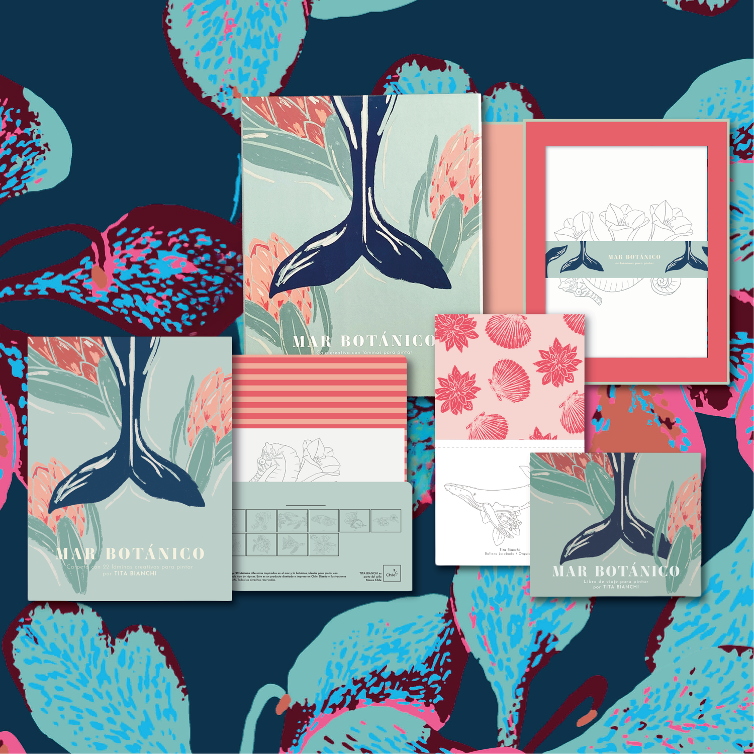 Libros para pintar inspirados en la naturaleza, tamaño pocket ideal para viaje, tita bianchi, pintar con acuarela y lápices 