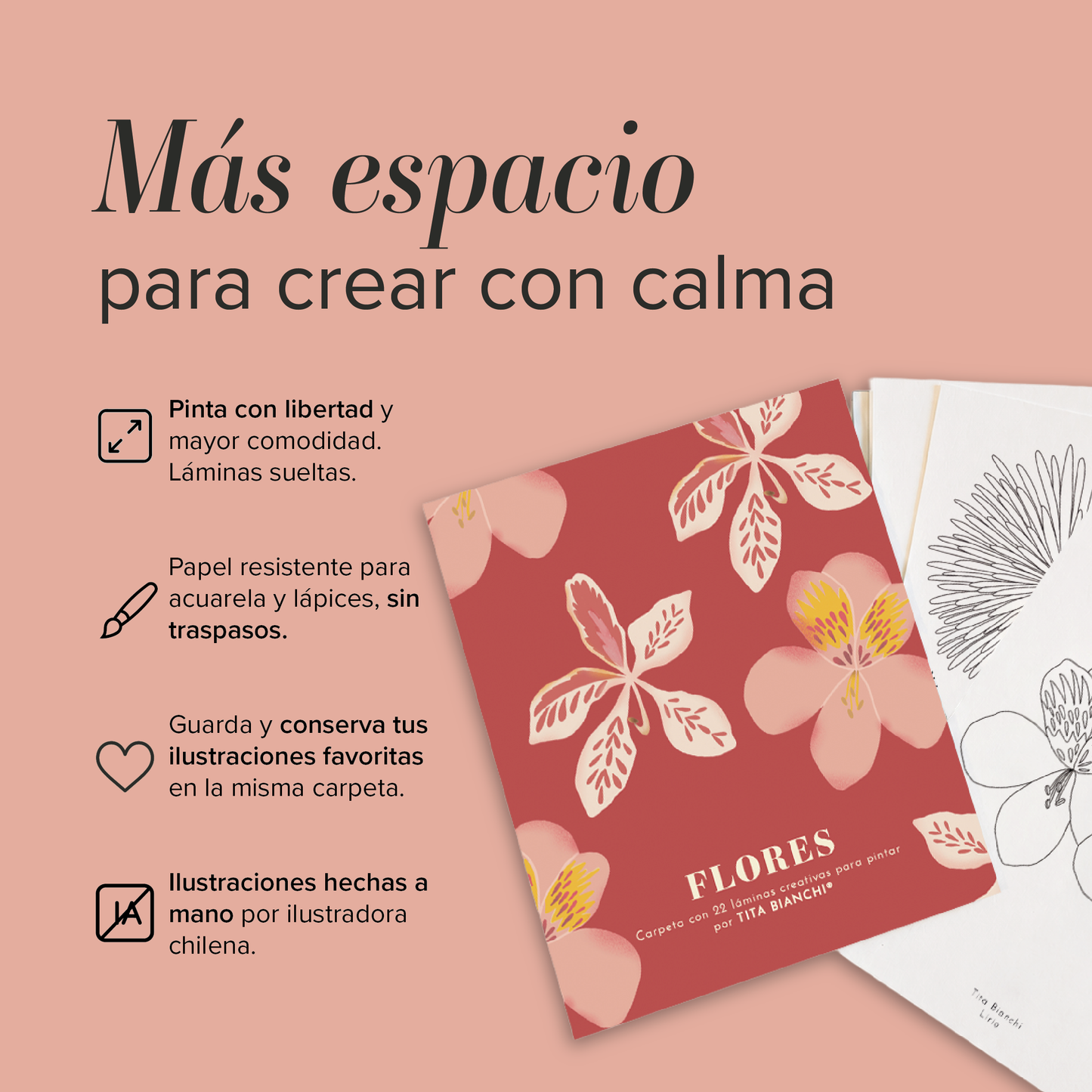 Carpeta Flores con 22 láminas para pintar