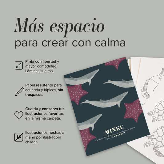 Carpeta Minke con 22 láminas para pintar