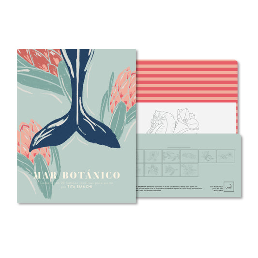 Carpeta Mar Botánico con 22 láminas para pintar