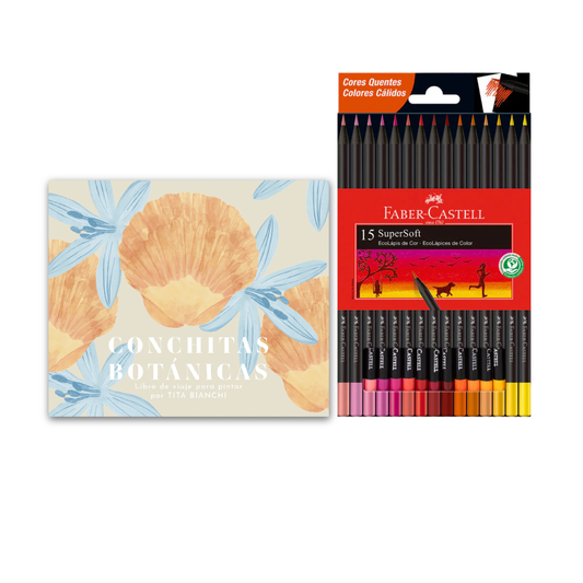 Pack Libro para pintar + Lápices supersoft Faber Castell