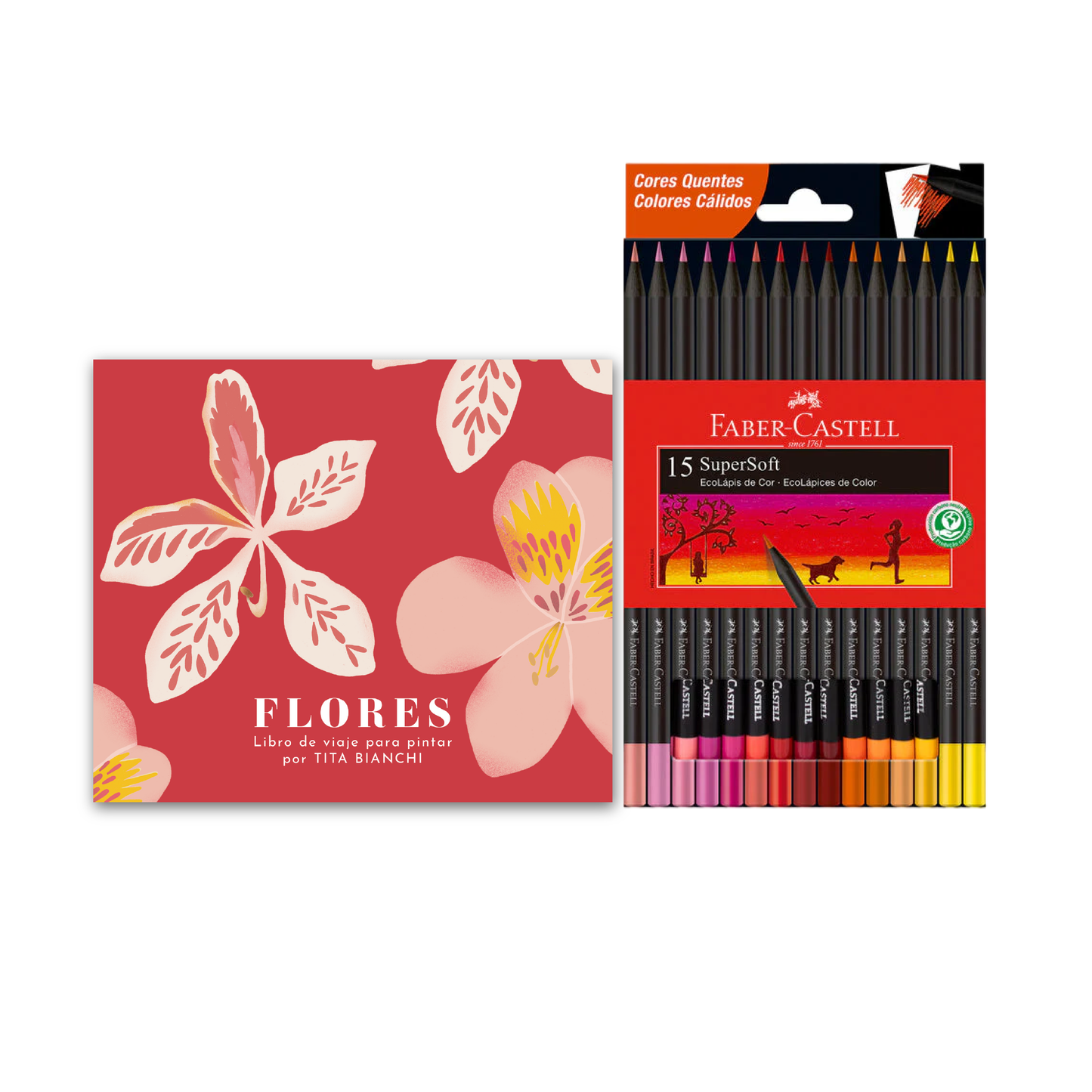 Pack Libro para pintar + Lápices supersoft Faber Castell