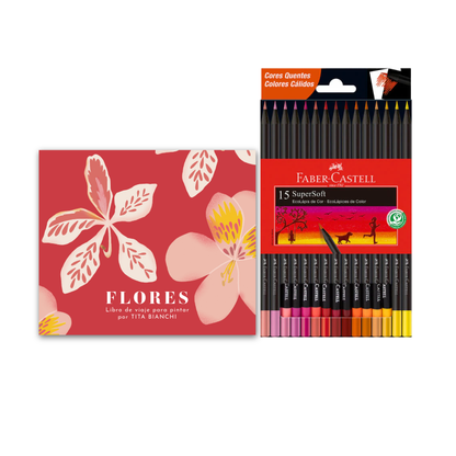 Pack Libro para pintar + Lápices supersoft Faber Castell