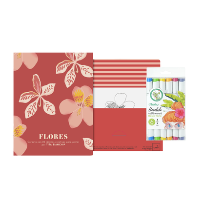 Pack Carpeta con 22 láminas para pintar + Marcadores Ohuhu