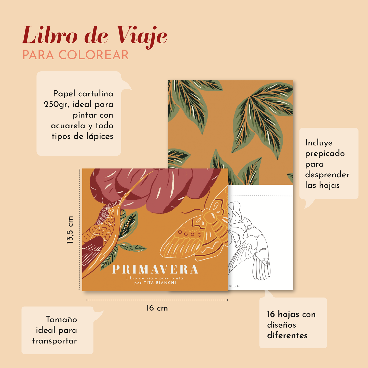 Libro de Viaje para pintar Primavera