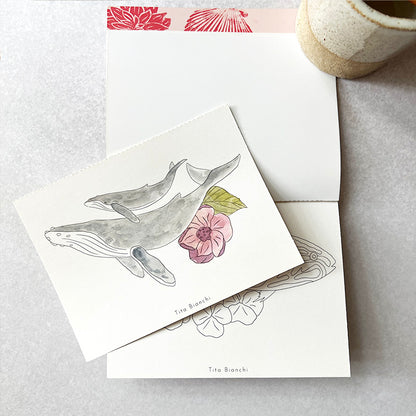 libro con láminas para pintar, dibujos de ballenas y peces. Tita Bianchi, pintar con acuarela y lapices Dibujos para pintar
