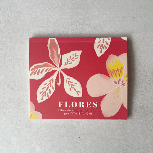 Libro para pintar con acuarela y lapices inspirado en flores y naturaleza, tita bianchi, libro para colorear varios modelos, tamaño pocket, envío a todo chile