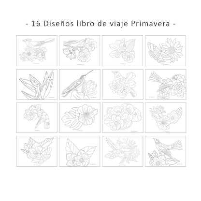 Libros para pintar inspirados en la naturaleza, tamaño pocket ideal para viaje, tita bianchi, pintar con acuarela y lápices 