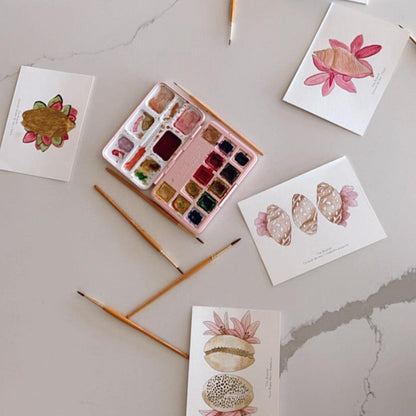 Libros para pintar inspirados en la naturaleza, tamaño pocket ideal para viaje, tita bianchi, pintar con acuarela y lápices 