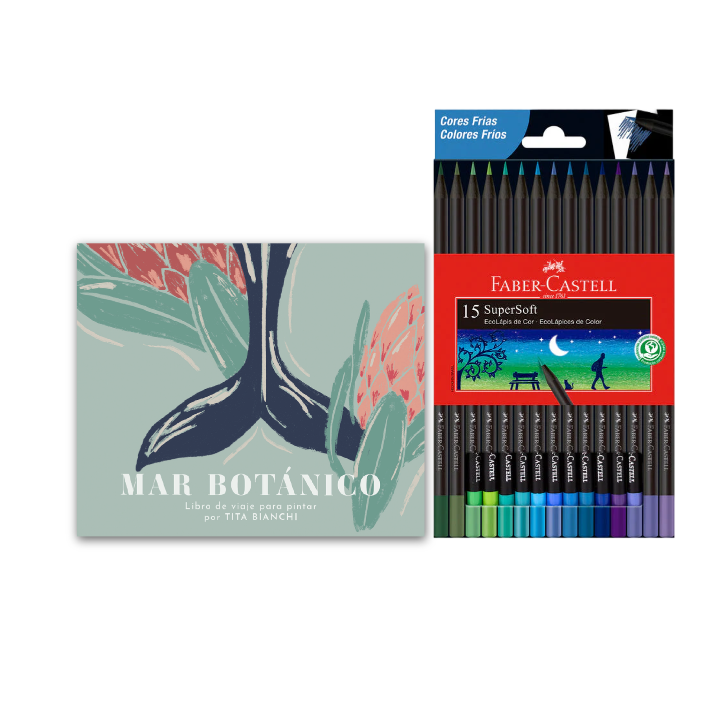 Pack Libro para pintar + Lápices supersoft Faber Castell