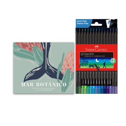 Pack Libro para pintar + Lápices supersoft Faber Castell