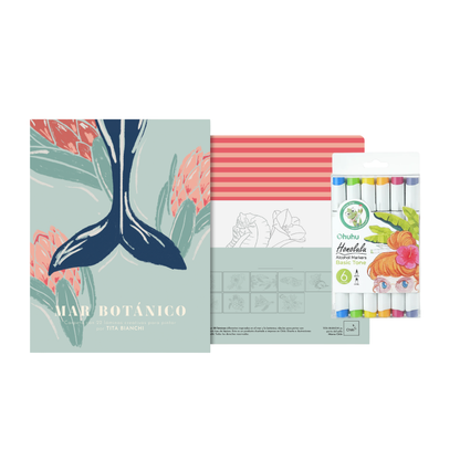 Pack Carpeta con 22 láminas para pintar + Marcadores Ohuhu