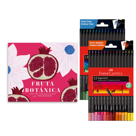 Pack Libro para pintar + 2 cajas de Lápices supersoft Faber Castell