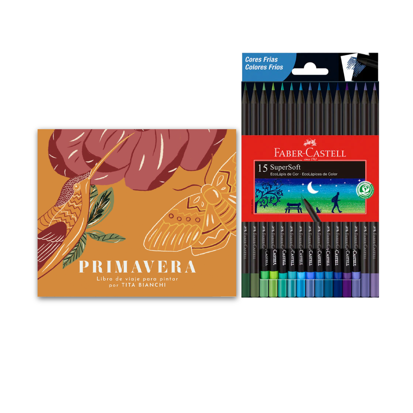 Pack Libro para pintar + Lápices supersoft Faber Castell