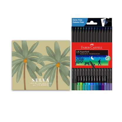 Pack Libro para pintar + Lápices supersoft Faber Castell